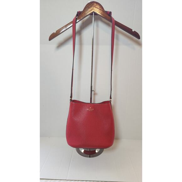 Kate Spade Julia Medium Bucket Bag Red With Adjustable Straps - Picture 1 of 8